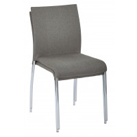 OSP Home Furnishings CWYAS2-CK002 Conway Stacking Chair in Smoke Fabric,Fully Assembled, 2-Pack